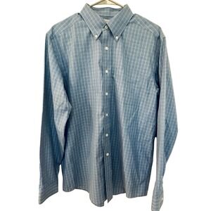 L.L. Bean Men's Long-Sleeve‎ Button-Down Shirt Sz 15.5 X 35 Traditional Fit Blue
